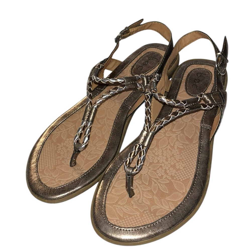B.O.C. Metallic Gold Braided Sandals